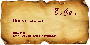Berki Csaba névjegykártya